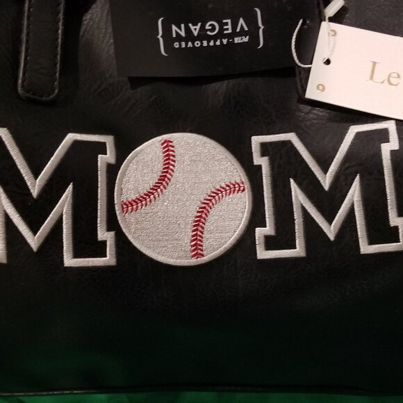 BNWT LE MEIL VEGAN LEATHER BASEBALL MOM BAG - Picture 2 of 5